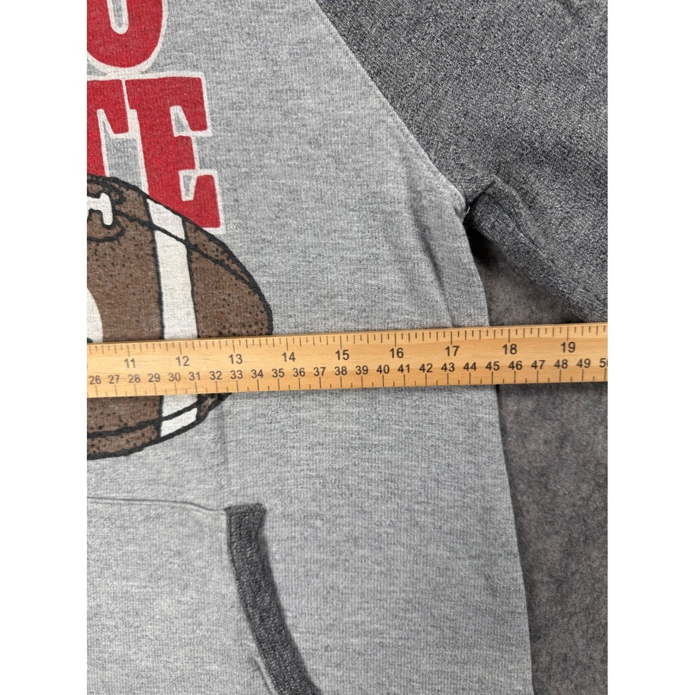 Homage Ohio State Football Hoodie Women S Gray Raglan Sweatshirt Buckeyes Sporty - Picture 5 of 7